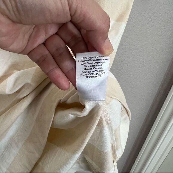 Everlane Mini Dress Womens XS Striped Polo Beige White Preppy Short Sleeves - Picture 9 of 11